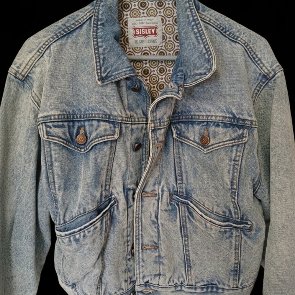 Sisley Light Blue Denim Jacket for Men